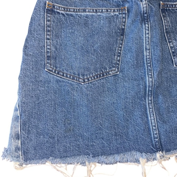 Madewell Women's Denim Cut Off Mini Skirt Blue Y2K Preppy Fetch Distressed Sz 29 - Picture 10 of 10